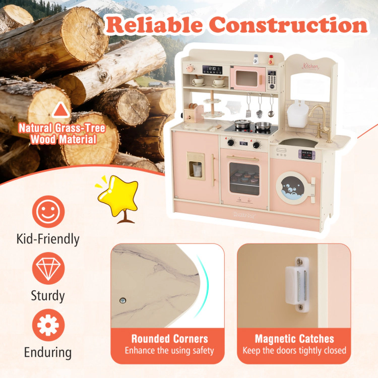 Hivvago Children Pretend Toy Kitchen Playset with Light and Sound