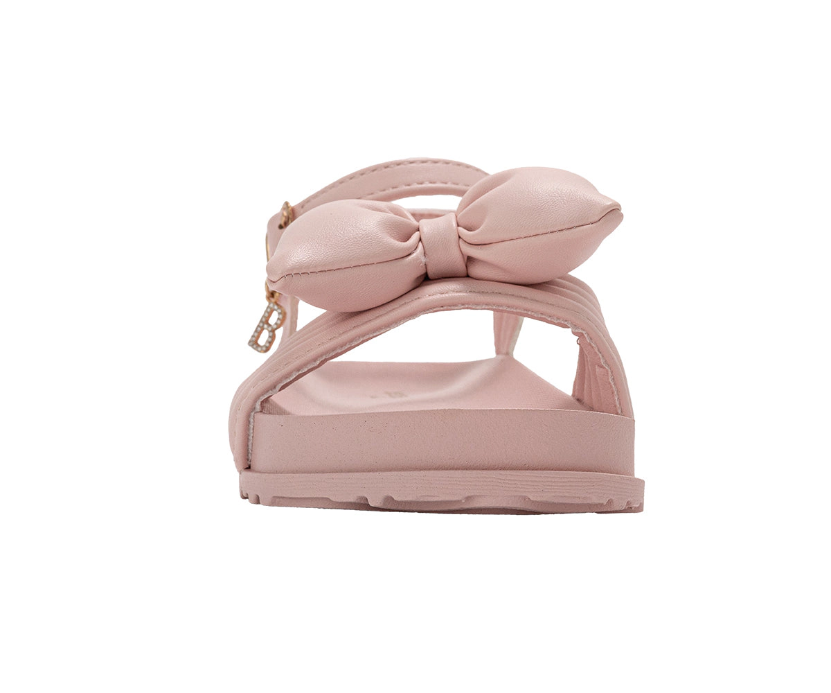 bebe Girl's Bow Accent Platform Sandals with Ankle Strap