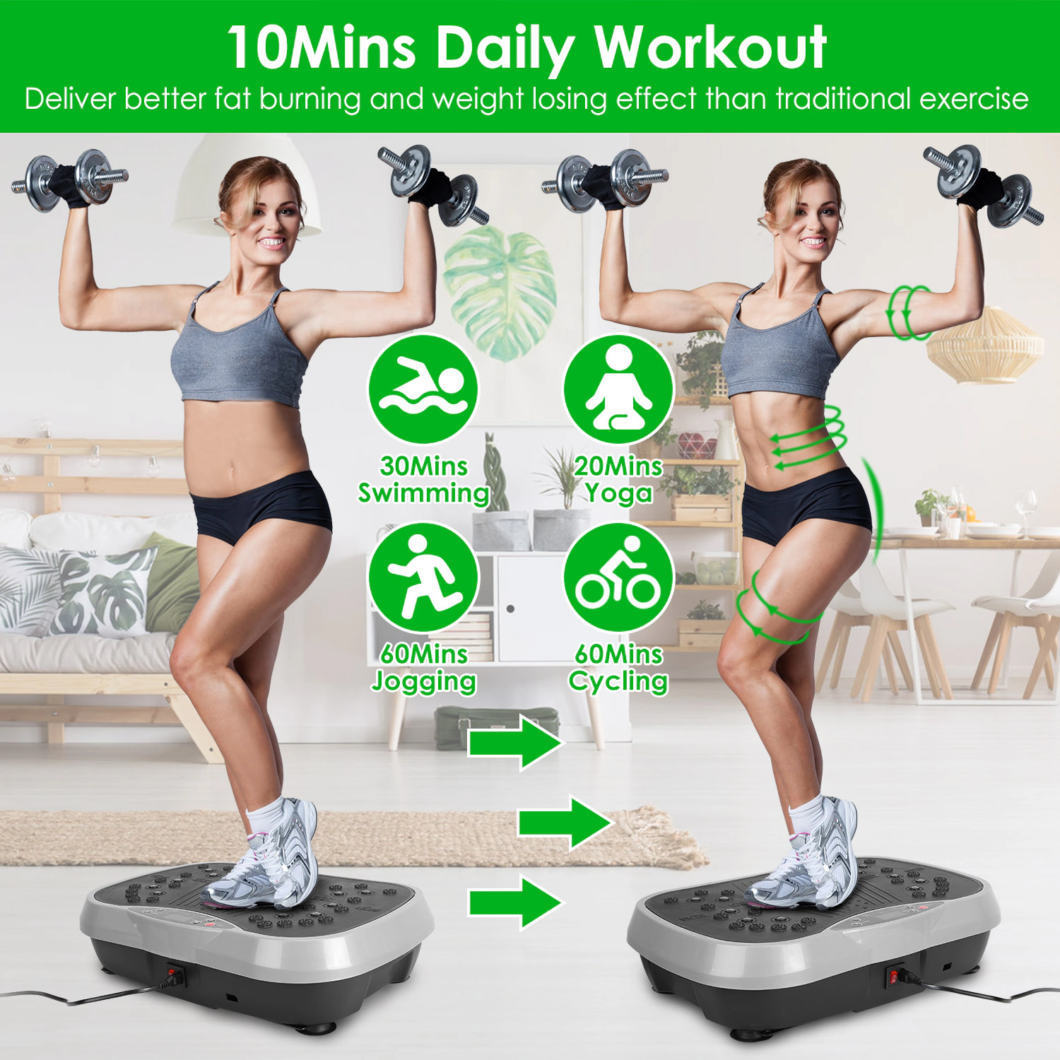 GBruno Whole Body Vibration Platform With Bands