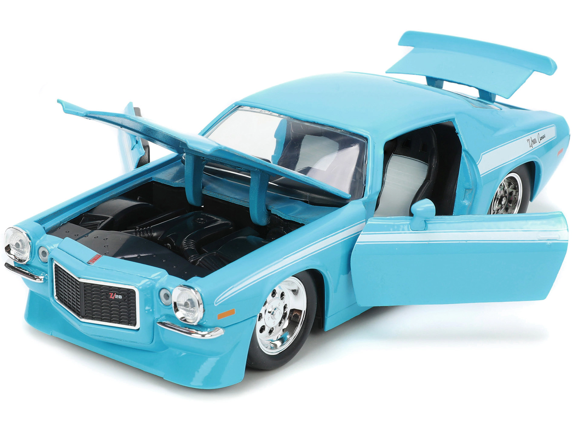 Jada 1971 Chevrolet Camaro Z/28 Light Blue with White Stripes "Bigtime Muscle" Series 1/24 Diecast Model Car by Jada