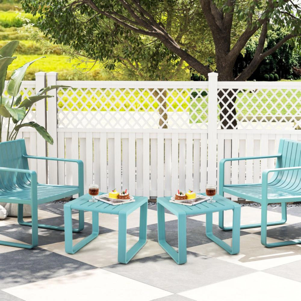 Hivvago Weather Resistant Adirondack Outdoor Side Table Set Of 2