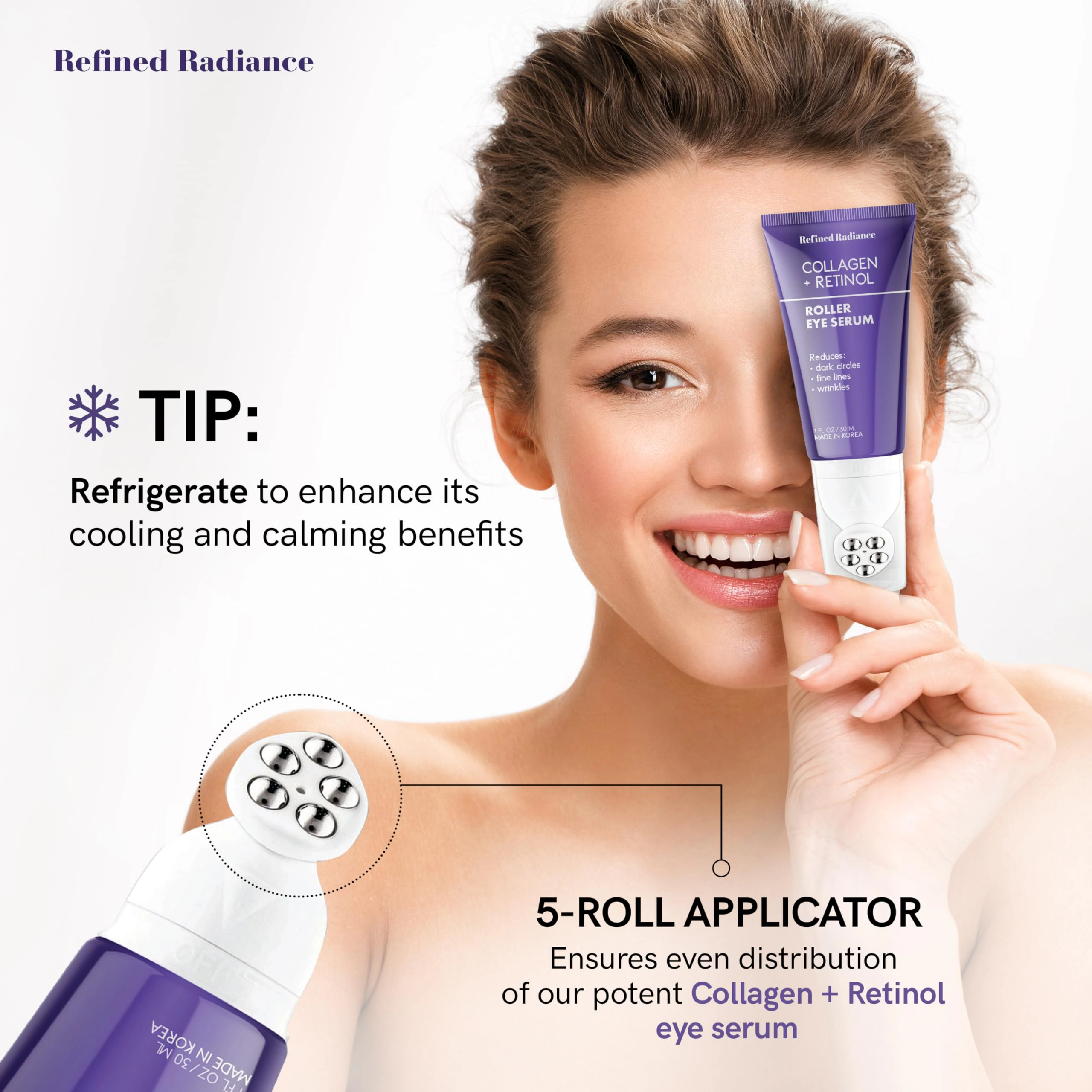 Lovery Collagen + Retinol Korean Eye Roller Serum - Korean Skincare for Anti-Aging Under Eye Treatment