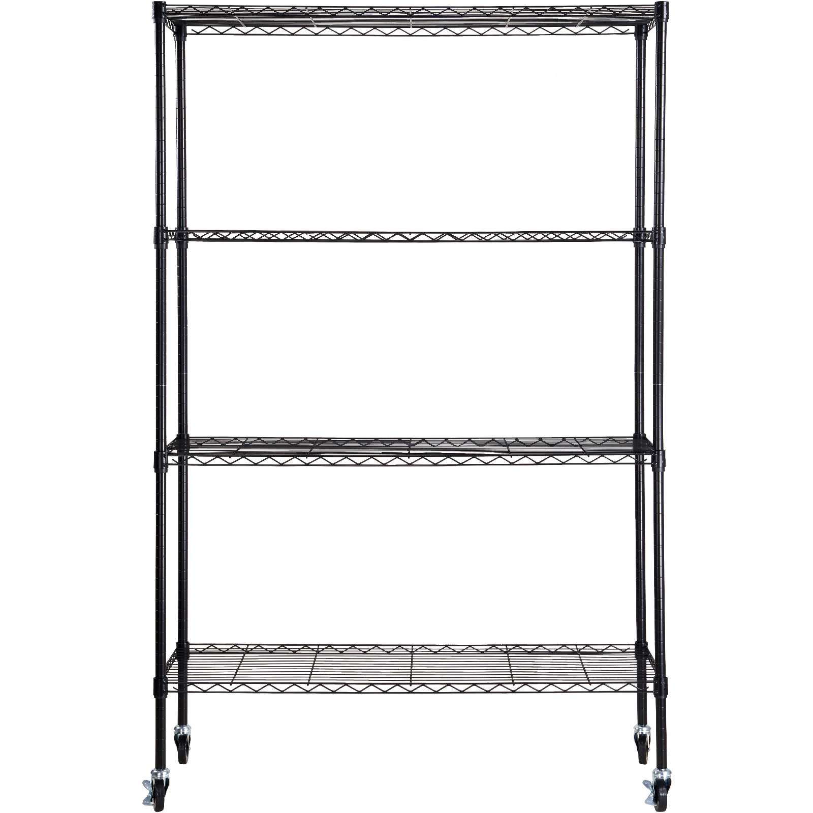 Flynama 4 Tier Heavy Duty Metal Wire Shelving 700 LBS 74 in H with Rolling Wheels for Garage