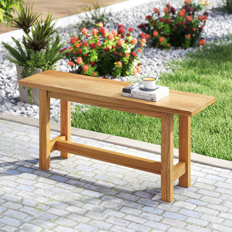 Hivvago Outdoor Teak Wood Bench For Porch Backyard And Poolside
