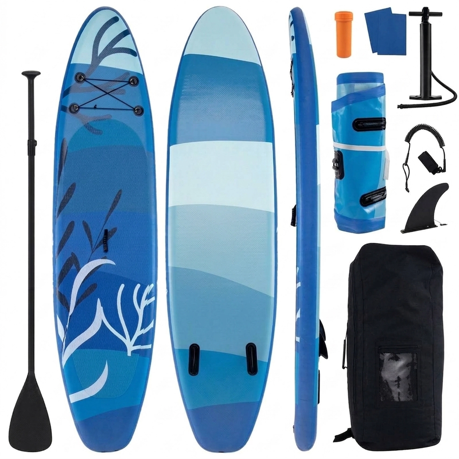 SUGIFT 10 ft Inflatable Stand Up Paddle Board, 300 lb Capacity, Aluminum Paddle, Hand Pump and Backpack