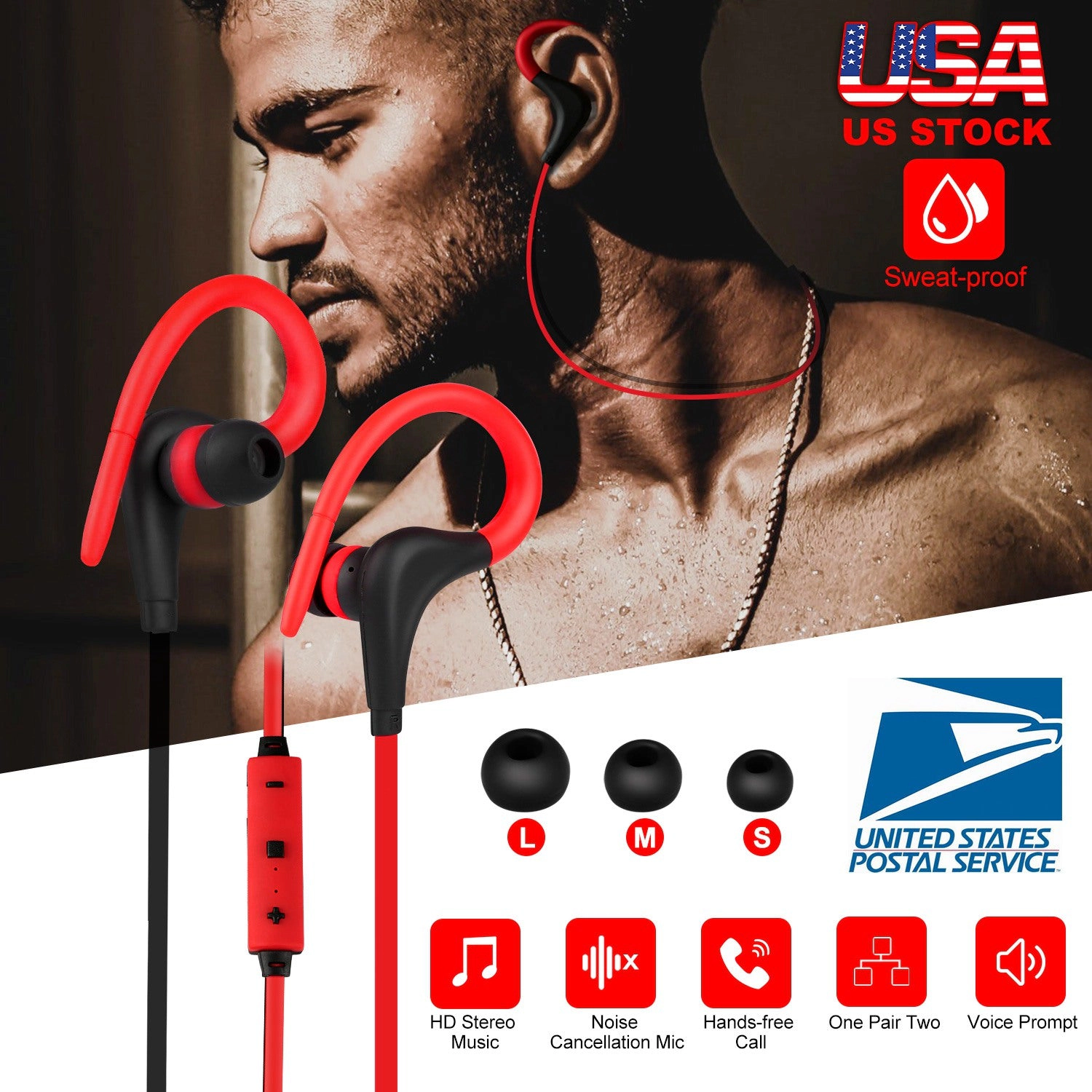 GBruno Wireless Sport In-Ear Headphones With Mic