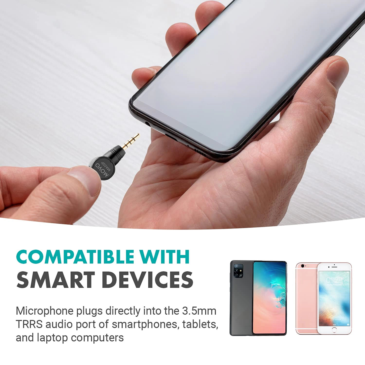 Movo MA5SP 3.5mm TRRS Shotgun Microphone for iPhone or Android Devices