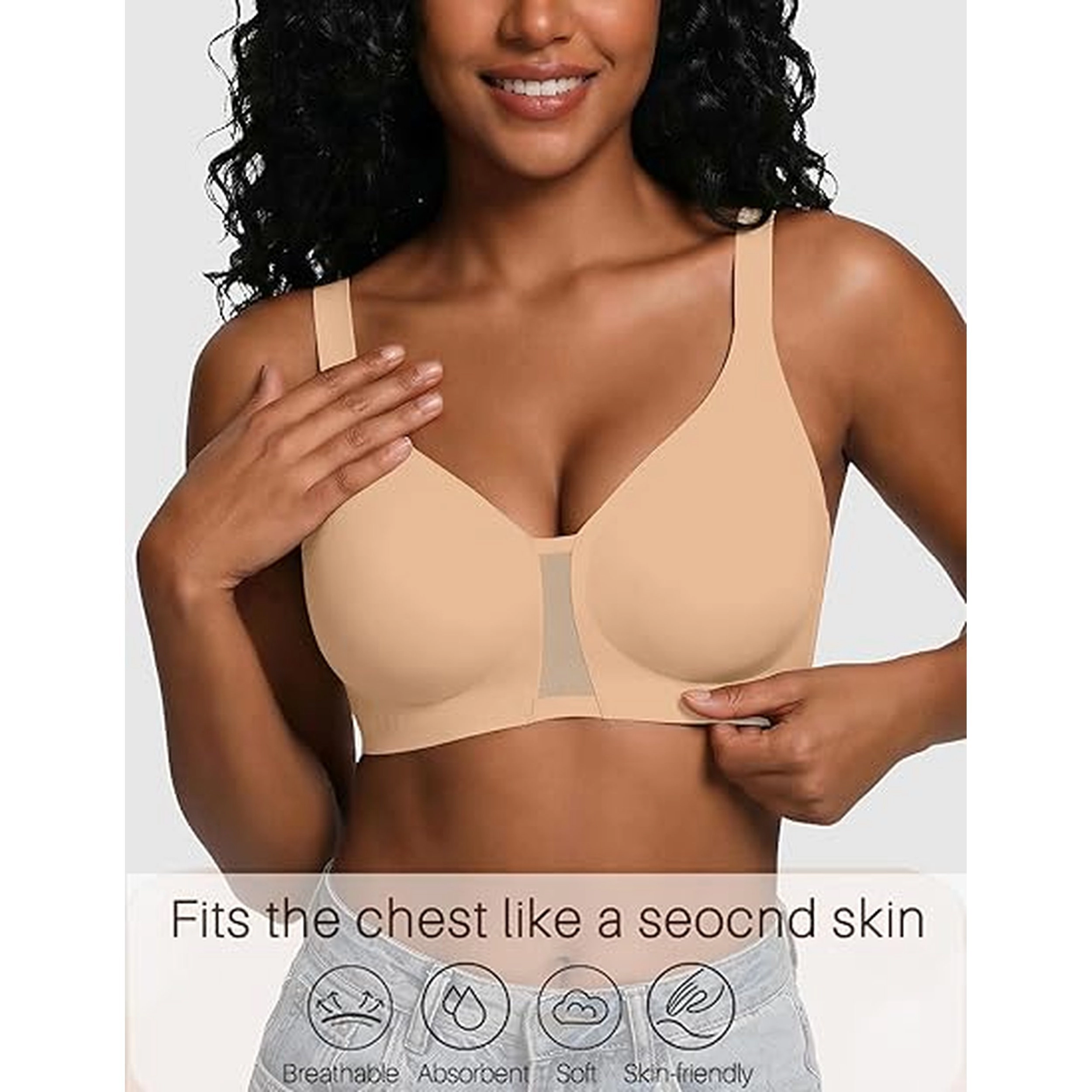 Avidlove Women's Wireless Jelly Seamless Mesh Plunge Bralette
