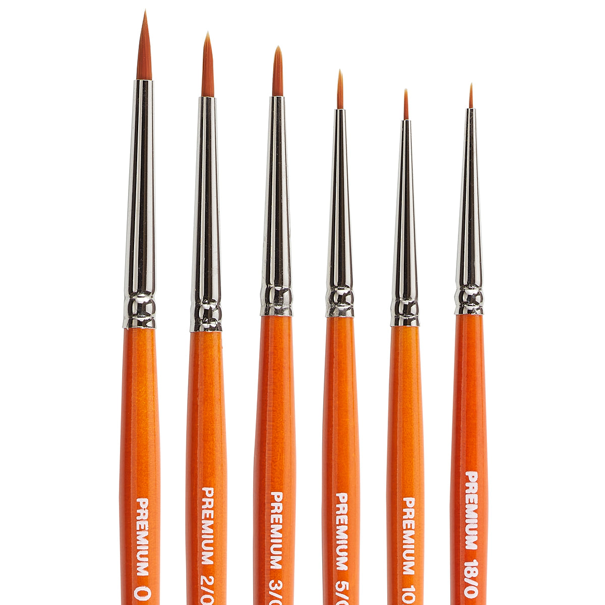 KINGART Radiant 6650 Spotter Golden Synthetic Brush Set - 6 pc