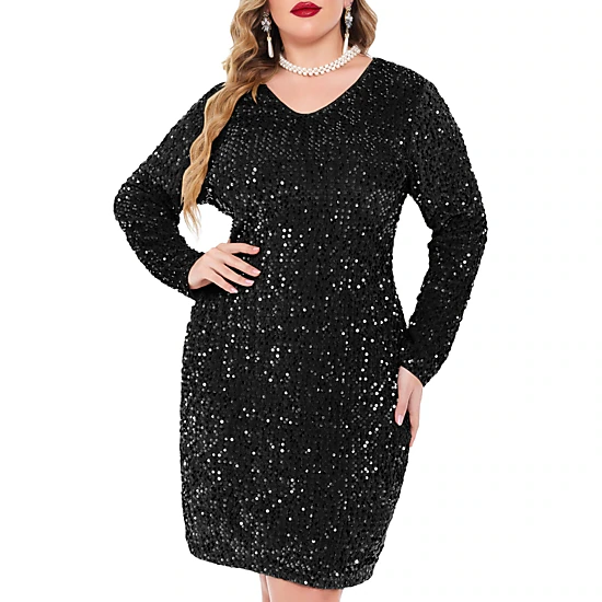 Zeagoo Women's V Neck Long Sleeve Bodycon Dress