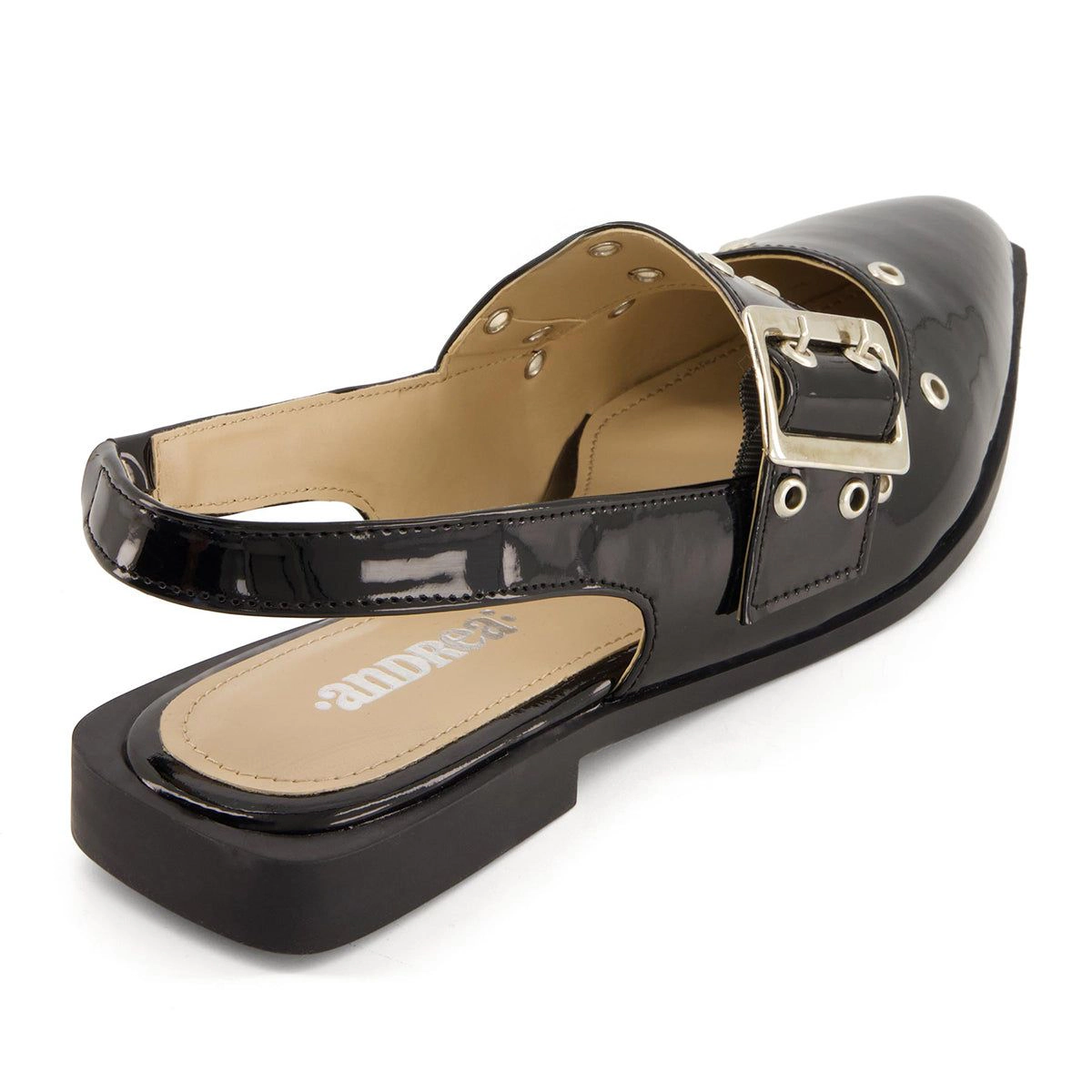 Andrea Slingback Flats Wide Buckle