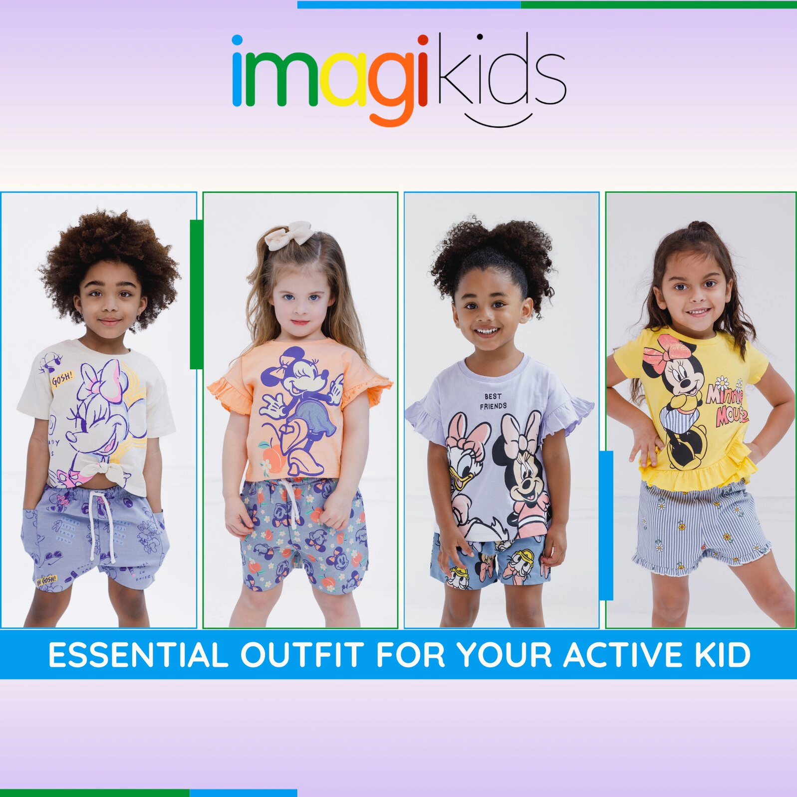 Disney Minnie Mouse Girls' T-Shirt and Chambray Shorts Set