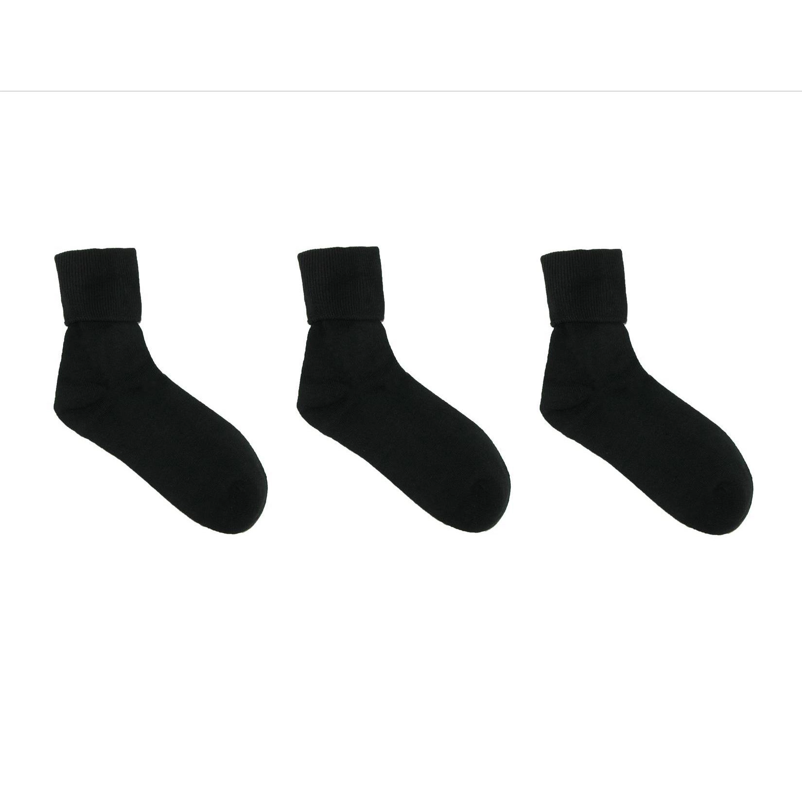 Jefferies Socks Women's Organic Cotton Turn Cuff Sock (Pack of 3)