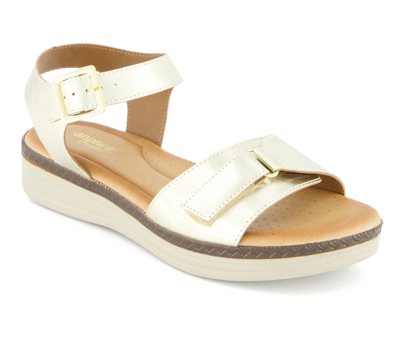 Andrea Womens Comfort Sandals With Hook And Loop Closure