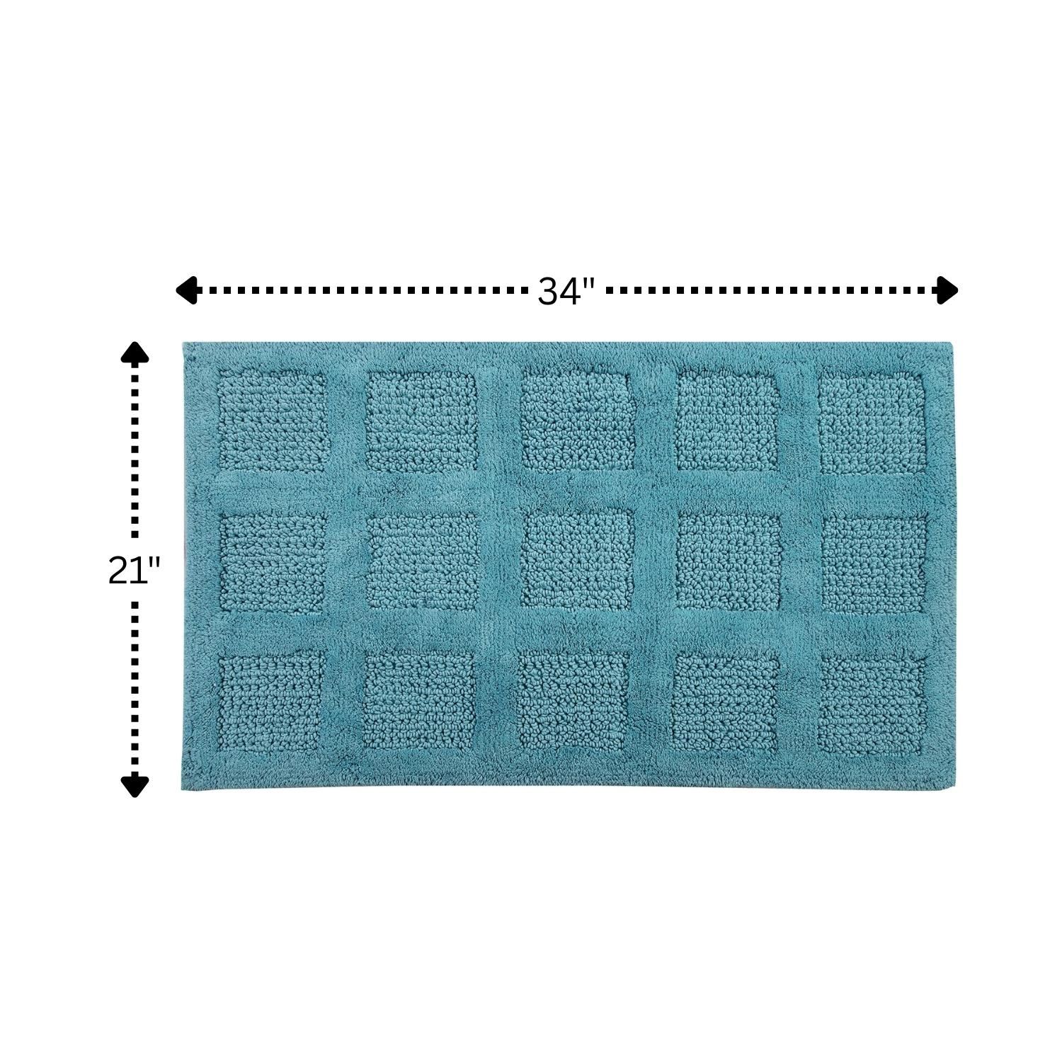 Square Honeycomb 100% Cotton Reversible Bath Rug by Knightsbridge