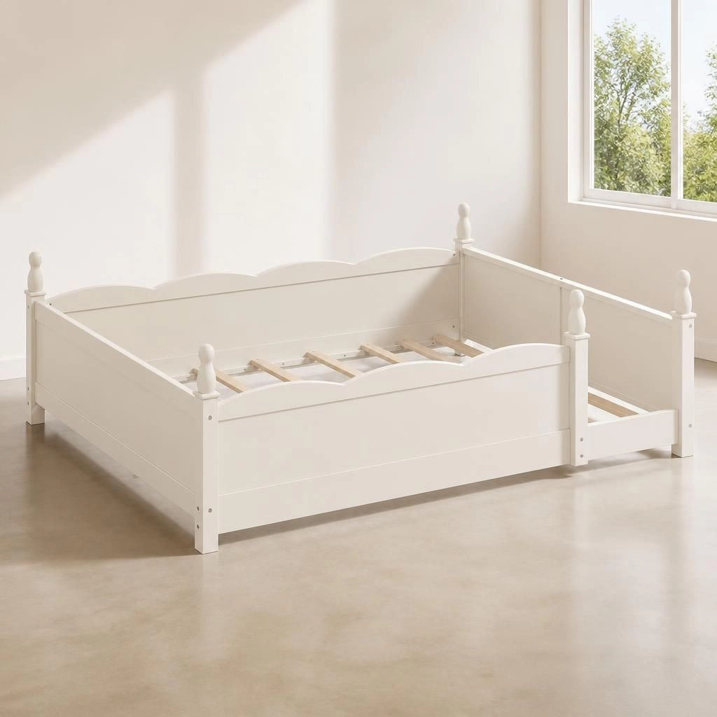 GOODSILO Solid Wood Queen Bed Frame