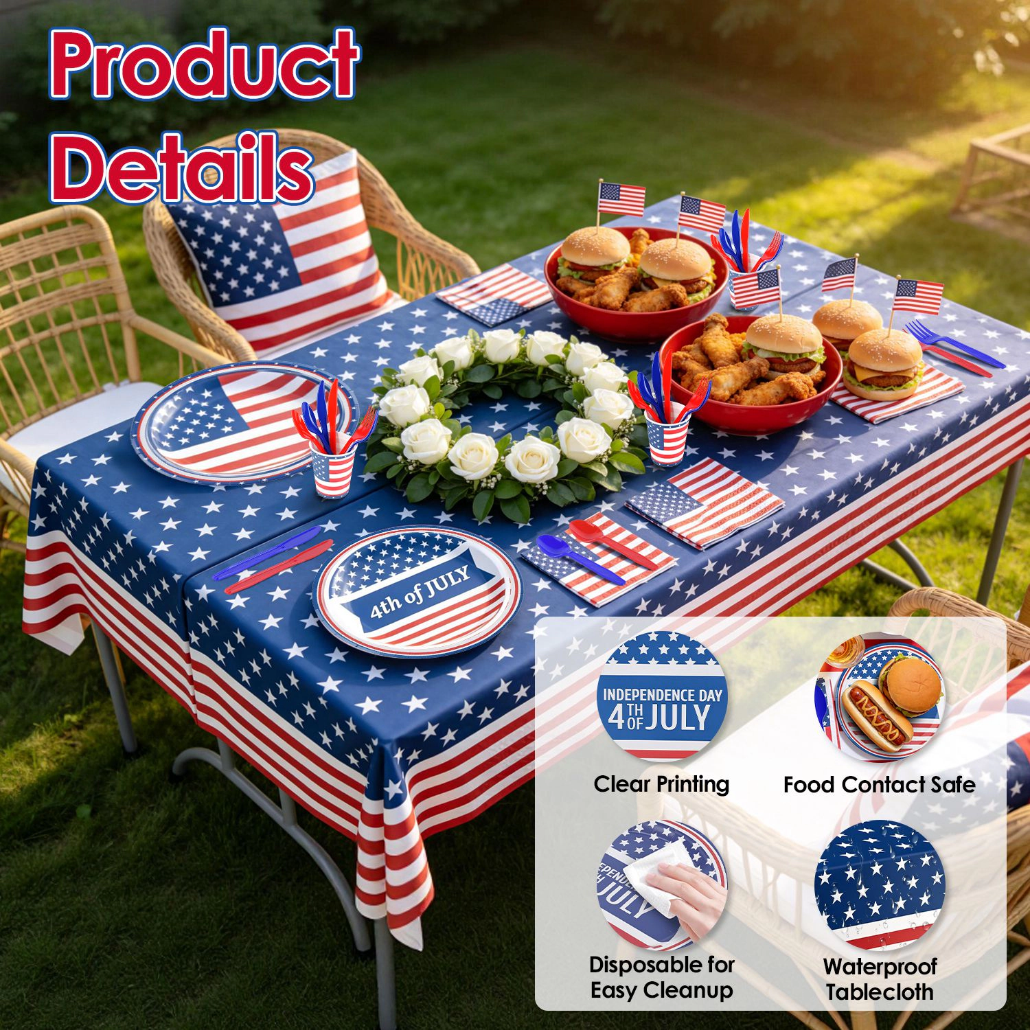 GBruno Disposable 4th Of July Party Supplies