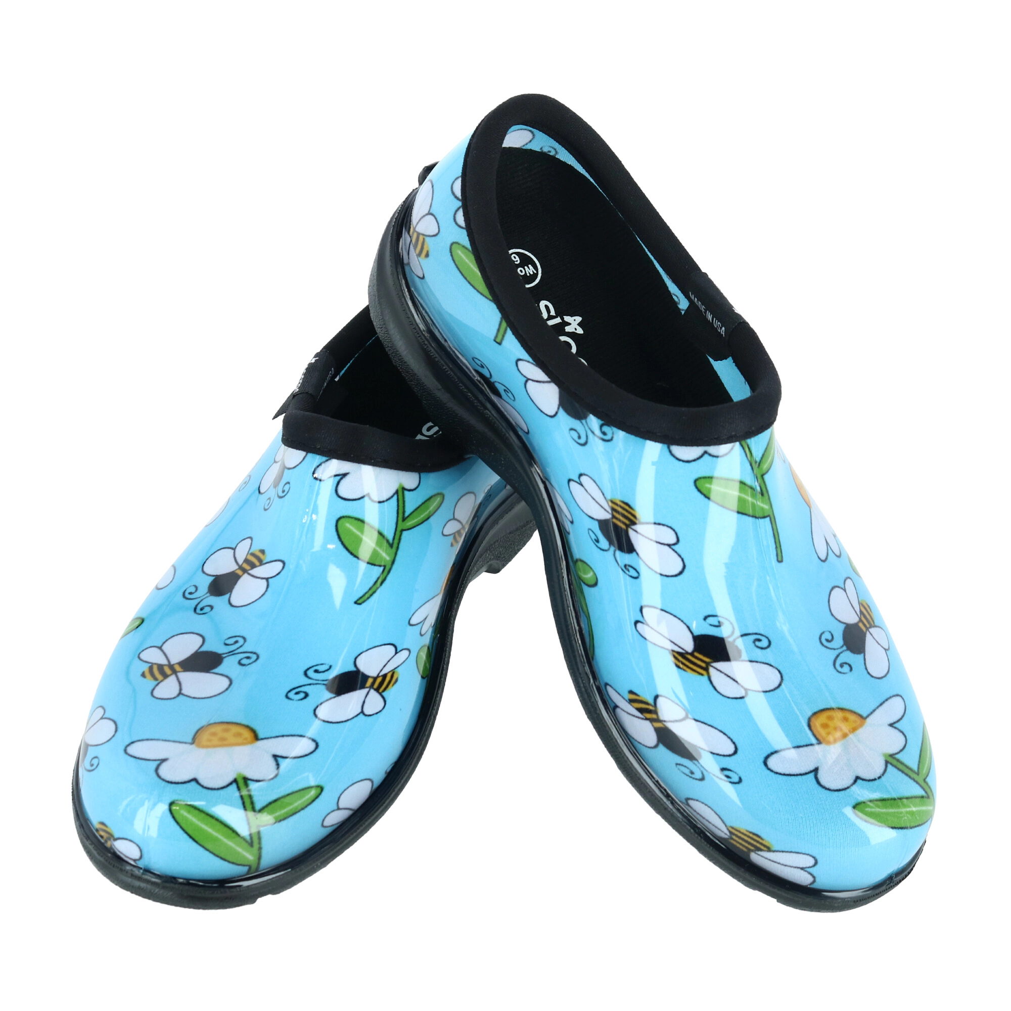 Sloggers Women's Bumble Bee and Flower Print Rain Garden Shoes