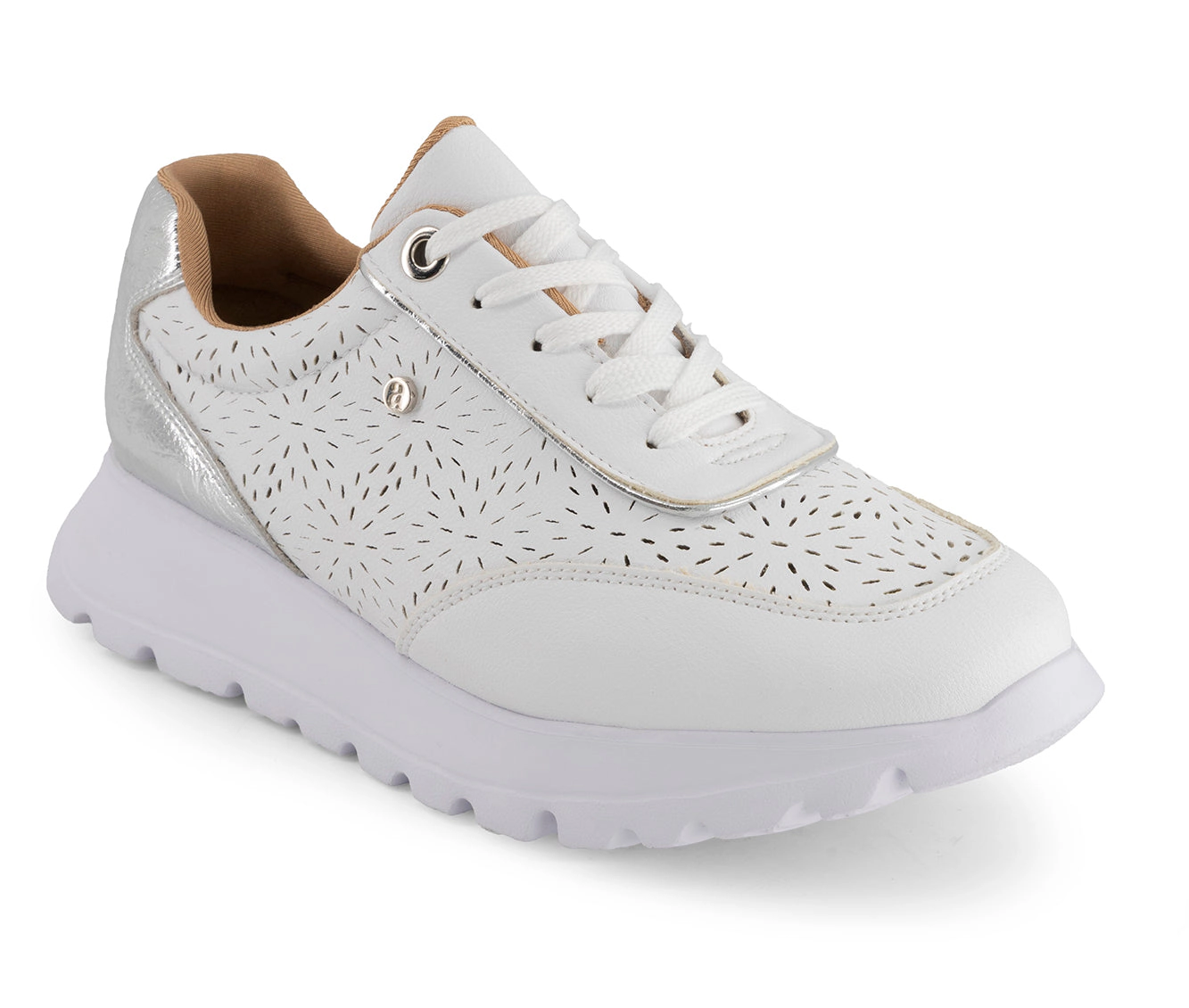 Andrea Womens Casual Sneakers With Laser Cut Pattern