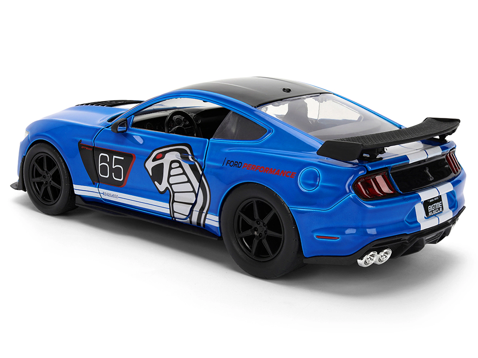 Jada 2020 Ford Mustang Shelby GT500 #65 "Ford Performance" Blue with Black Top and White Stripes "Bigtime