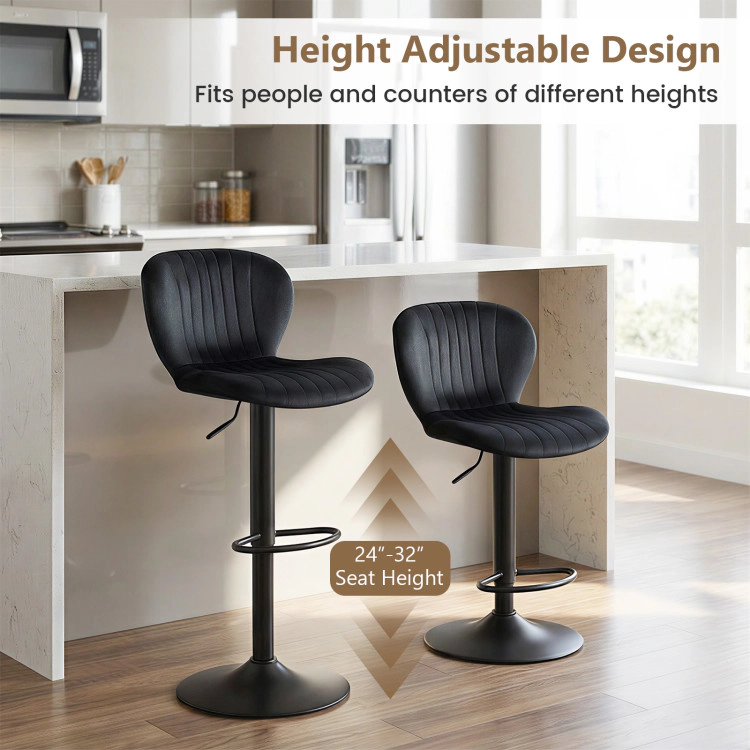 Hivvago Adjustable Counter Height Chairs Set Of 4 With Velvet Upholstered Backrests