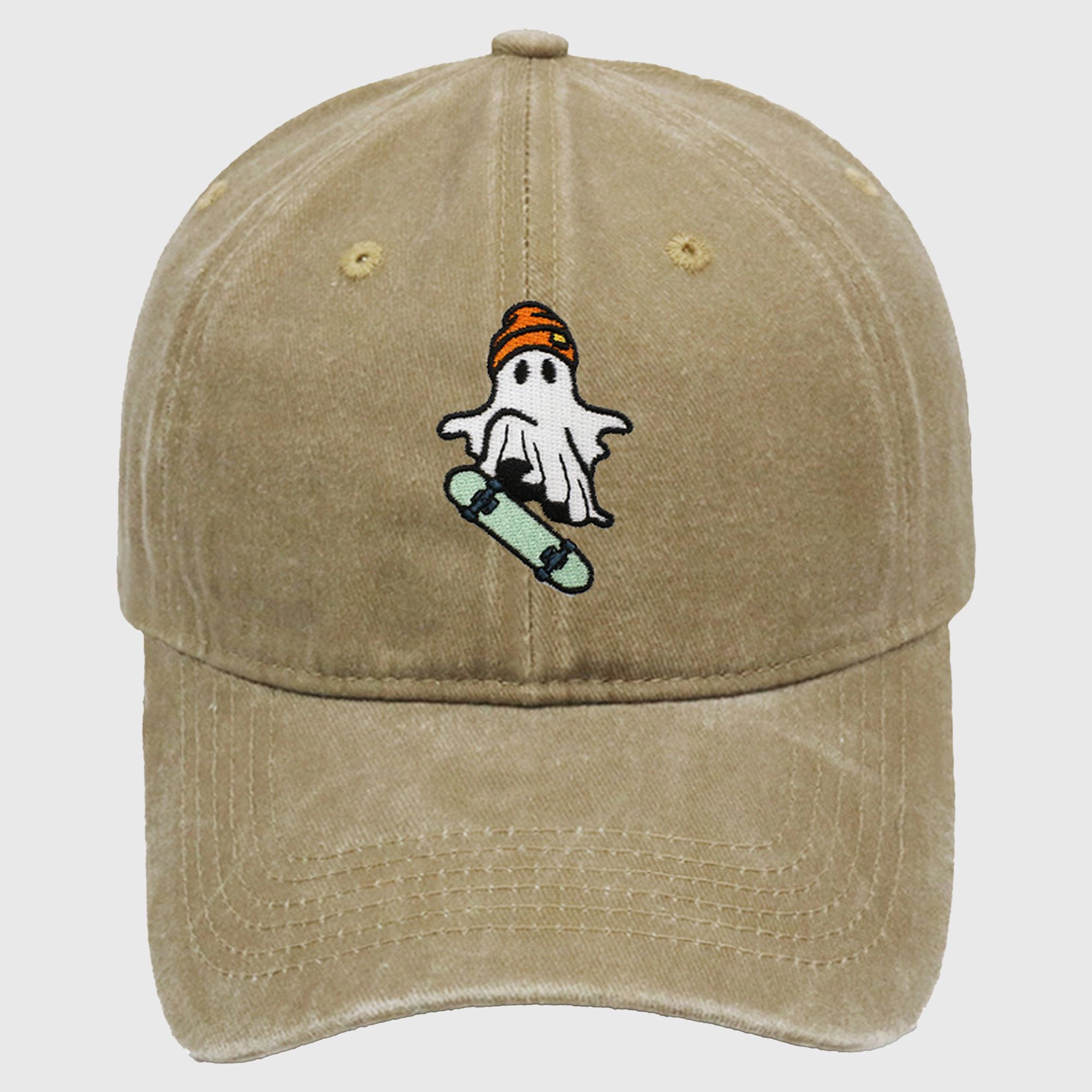 Anna-Kaci Women's Vintage Washed Baseball Cap with Skateboarding Ghost Embroidery