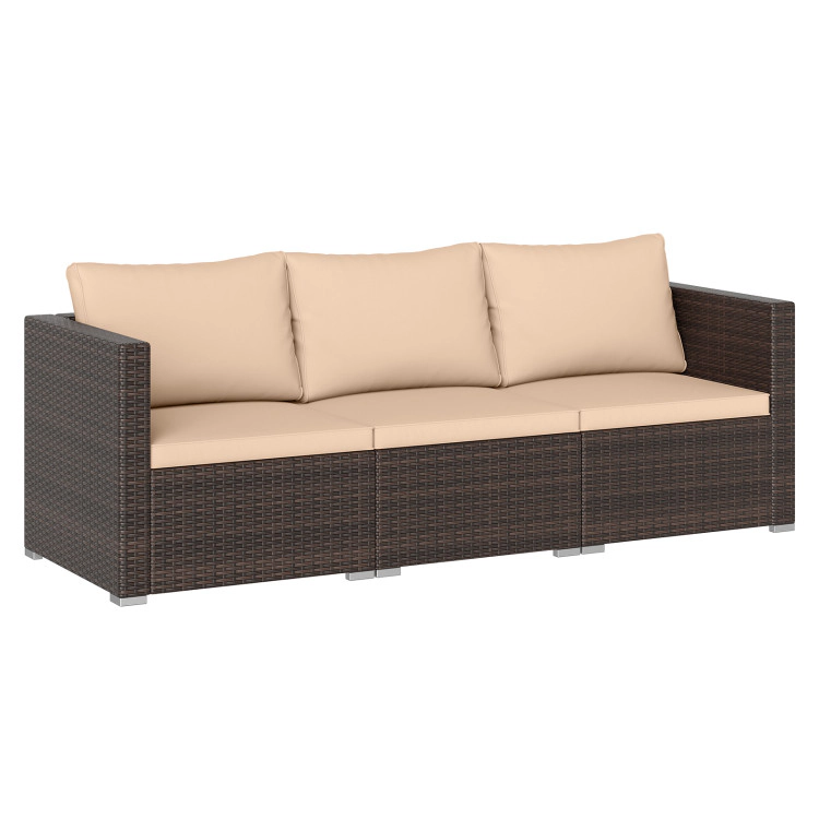 Hivvago 3 Pieces Outdoor Sectional Sofa Set With Soft Cushions