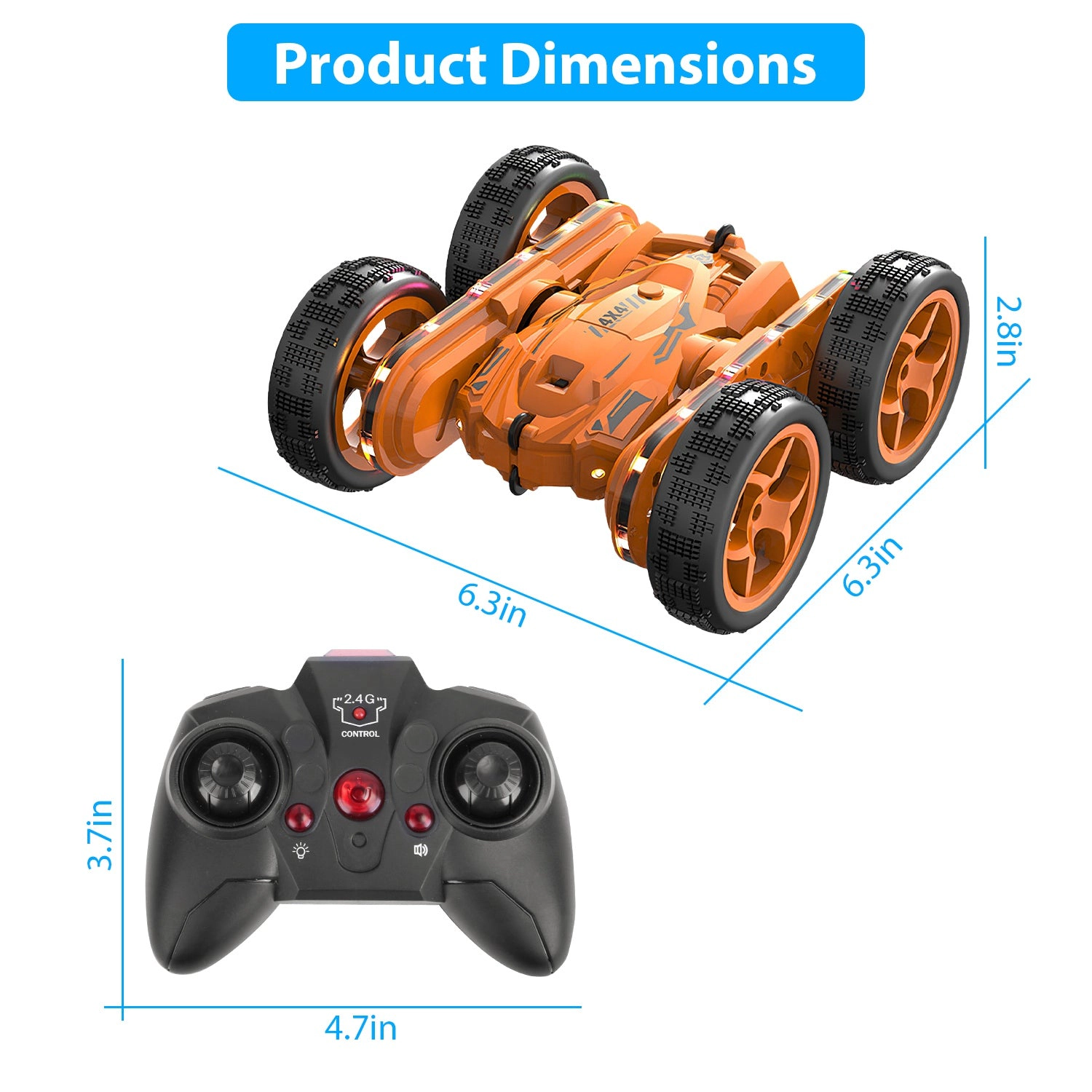 GBruno 2-in-1 Stunt Car Remote Control Off-Road Racer
