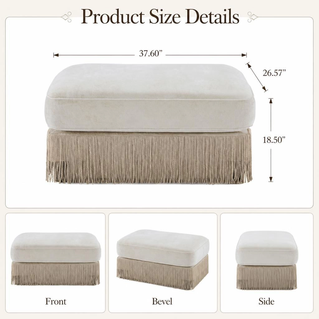 GOODSILO Soft Upholstered Velvet Ottoman Foot Stool