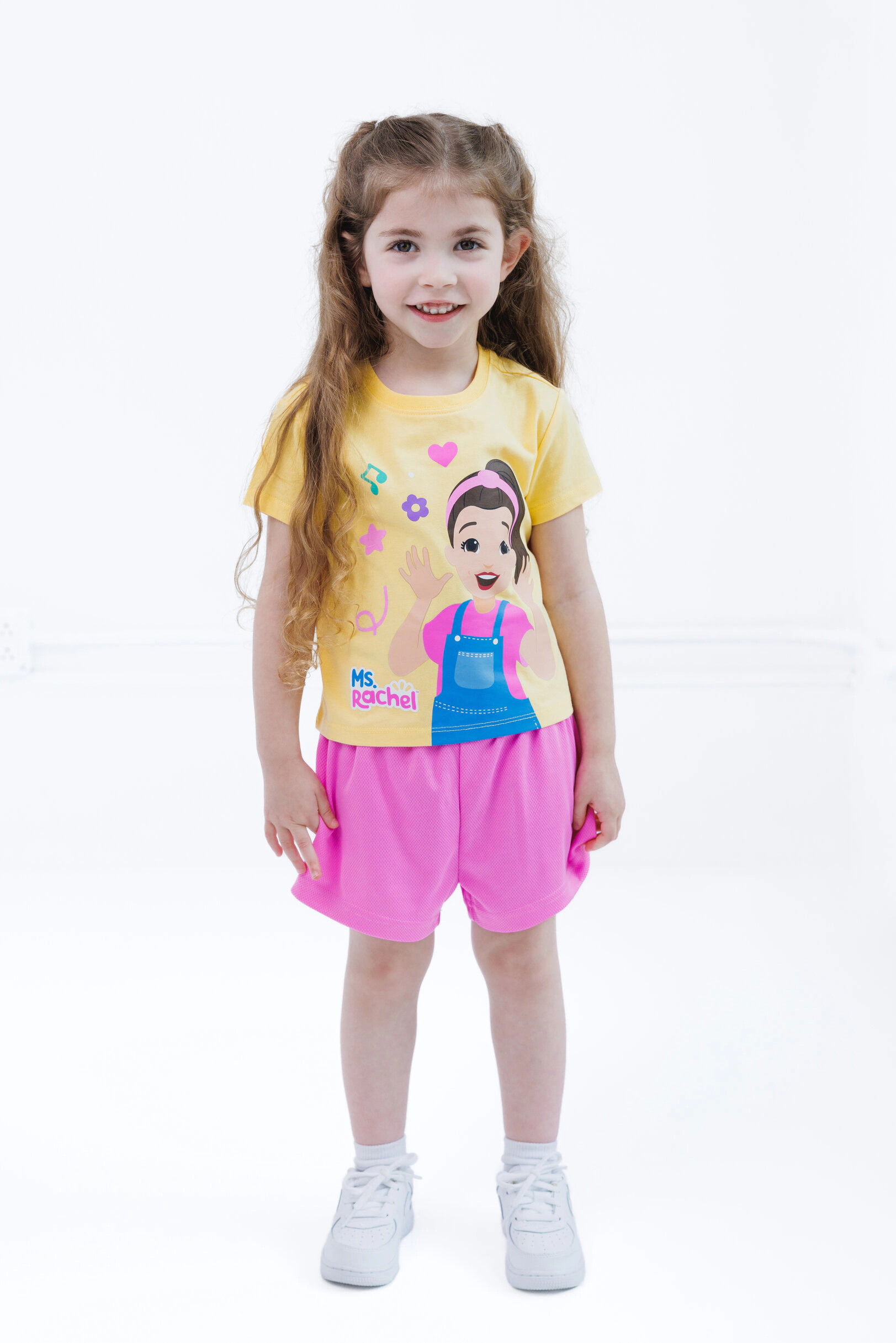 Ms. Rachel Girls' Athletic 2-Piece T-Shirt and Shorts Set
