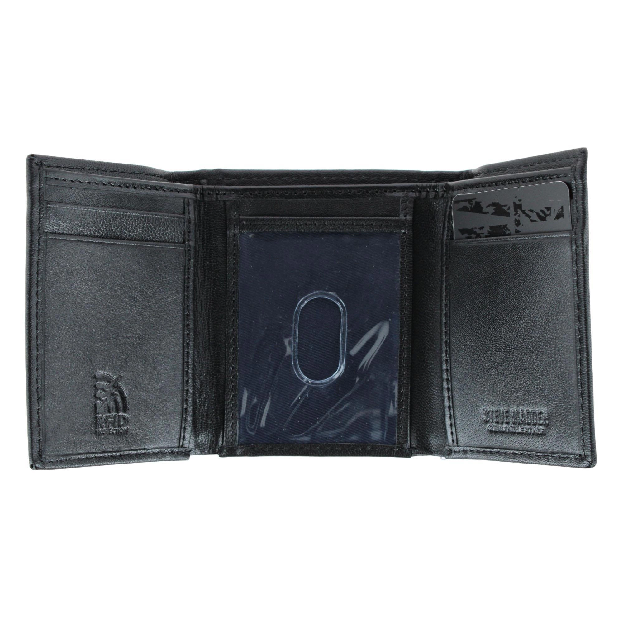 Steve Madden Men's Glove Leather RFID Trifold Wallet