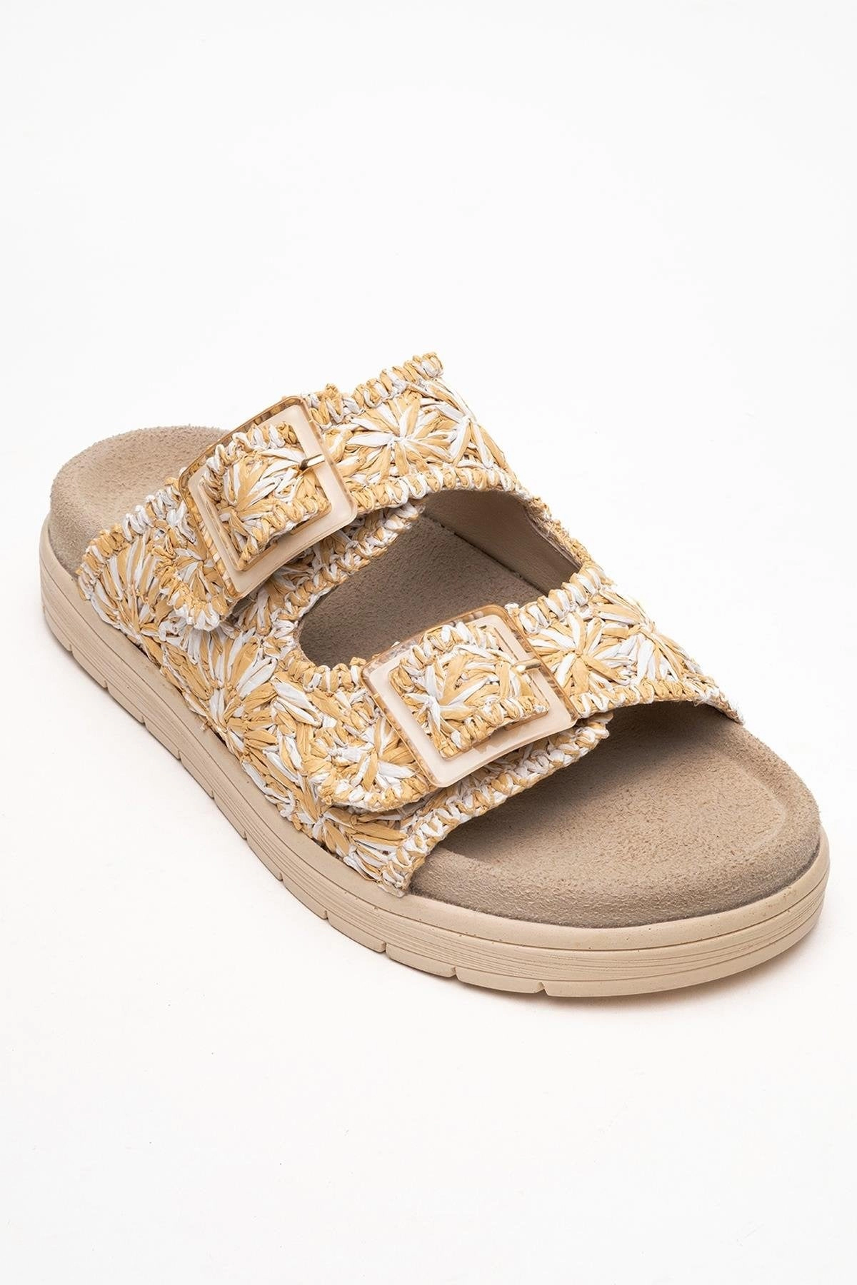 Forever & Always Womens Milana Leather Double‑Strap Sandals