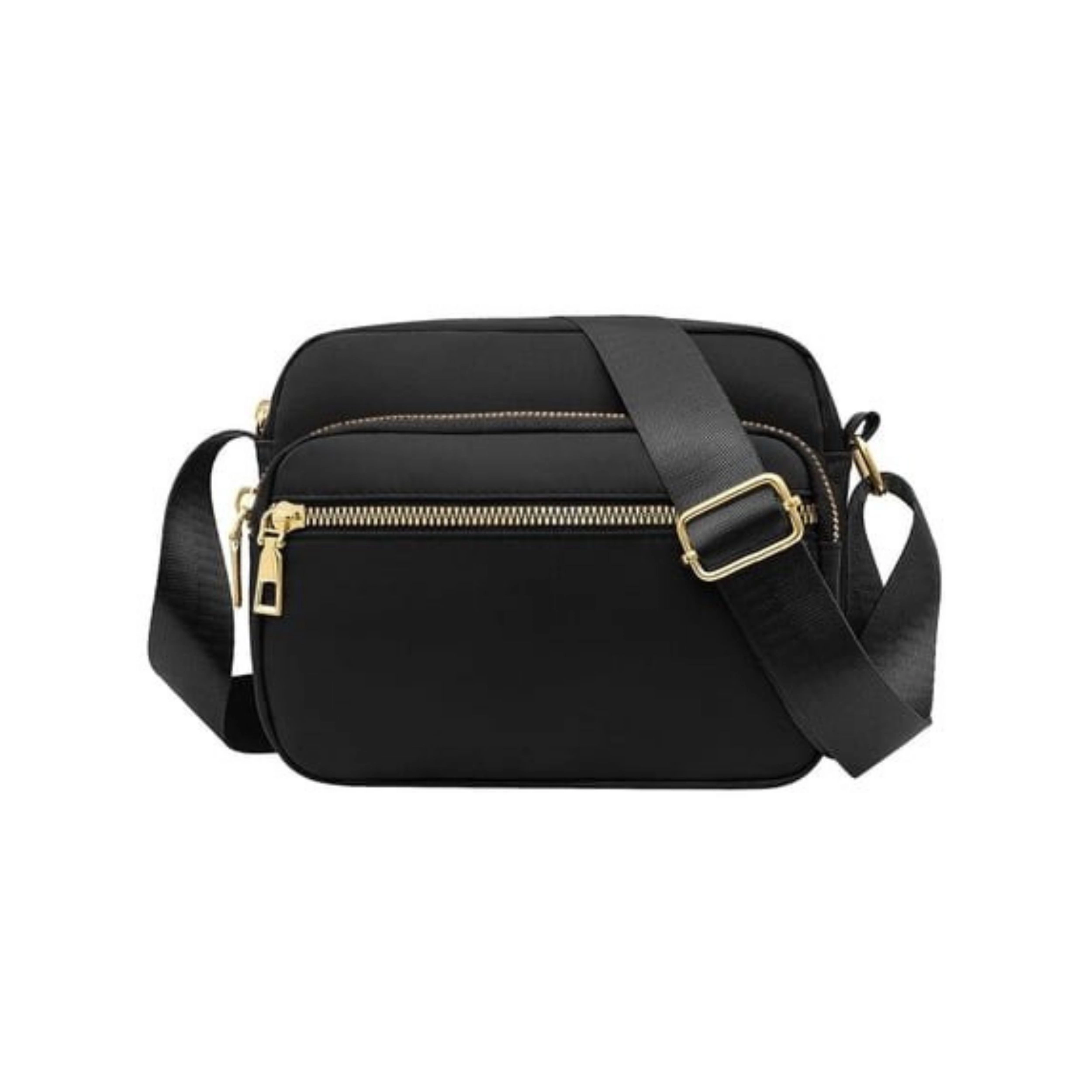 Home Collection Women’s Waterproof Nylon Crossbody Bag with 5 Zipper Pockets