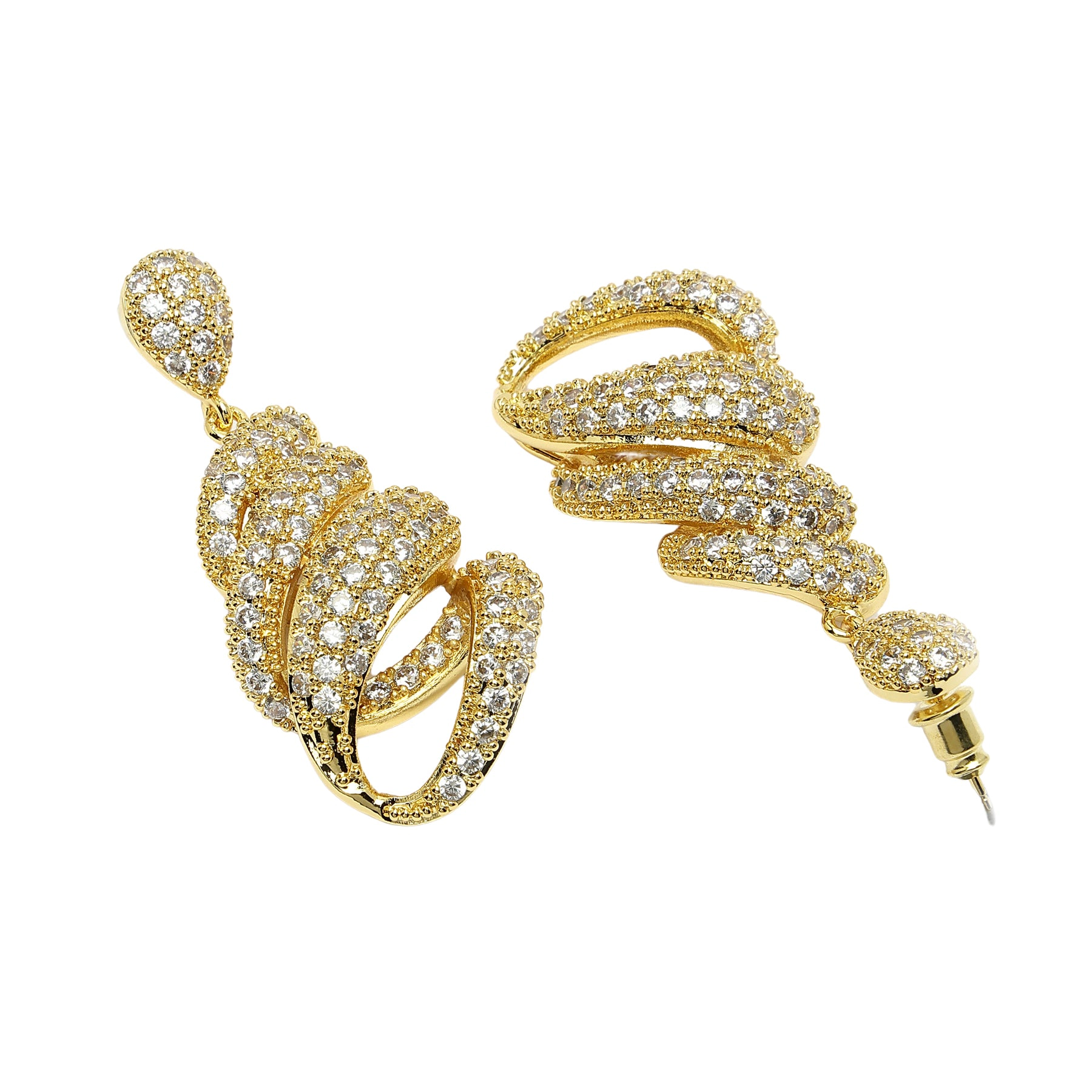 AGP PARIS Womens Diva Collection Gleaming Spiral Dangle Drop Earrings