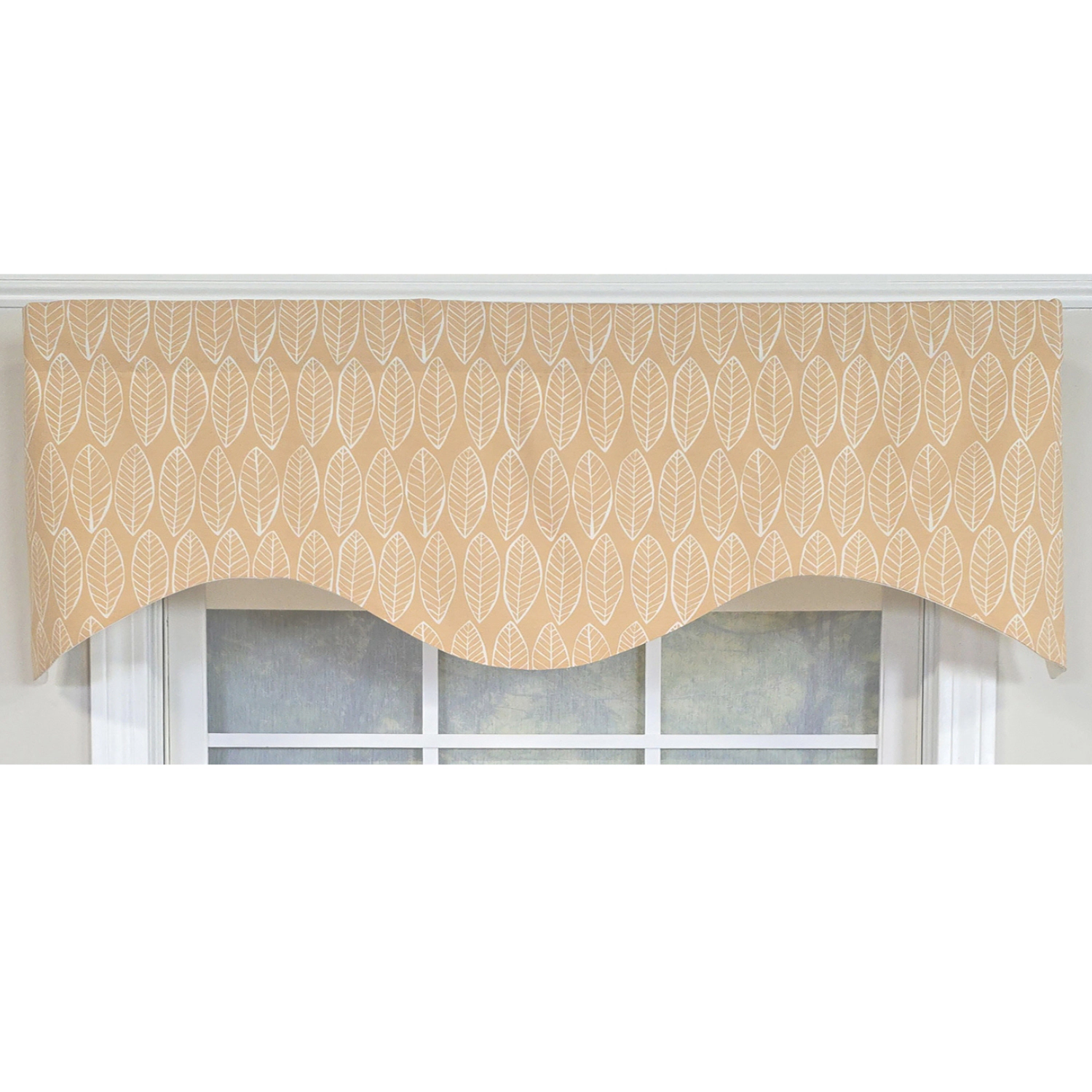 RLF Home Fall Cornice Valance - 100% Cotton with Ivory Lining 50" x 17"  Tan