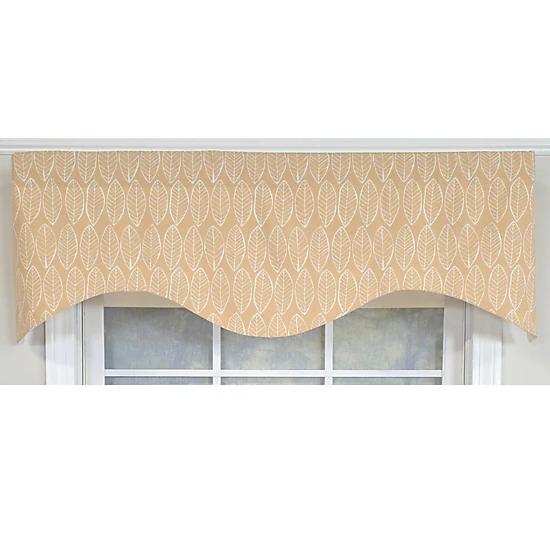 RLF Home Fall Cornice Valance - 100% Cotton with Ivory Lining 50" x 17"  Tan