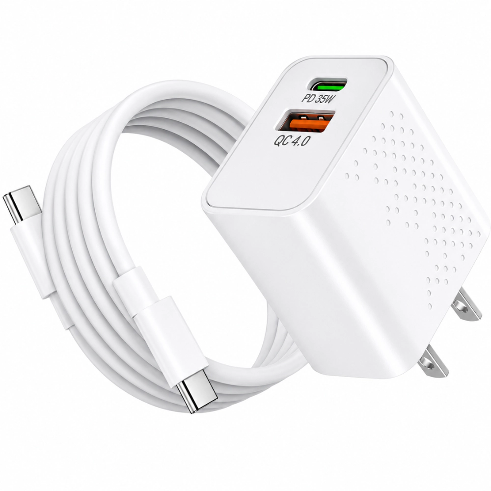 Qixxronics 6FT USBC Cable with USB C Fast Charger 35W for iPhone 17, iPhone Air, iPhone 16 Plus Pro Max 15 17e 16e