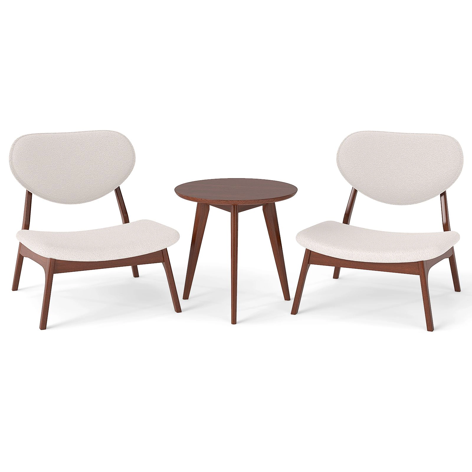 SlickBlue Unisex Set of 2 Velvet Accent Chairs with Side Table