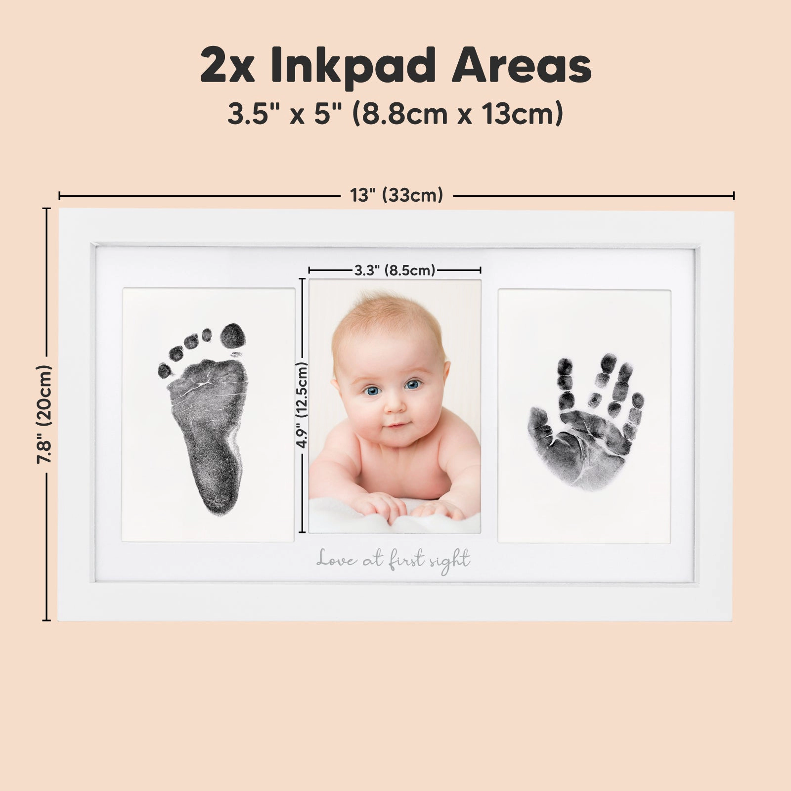 KeaBabies Duo Clean Touch Inkless Hand & Footprint Frame Kit