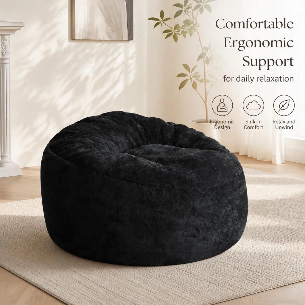GOODSILO Comfortable Soft Flannelette Bean Bag Chair