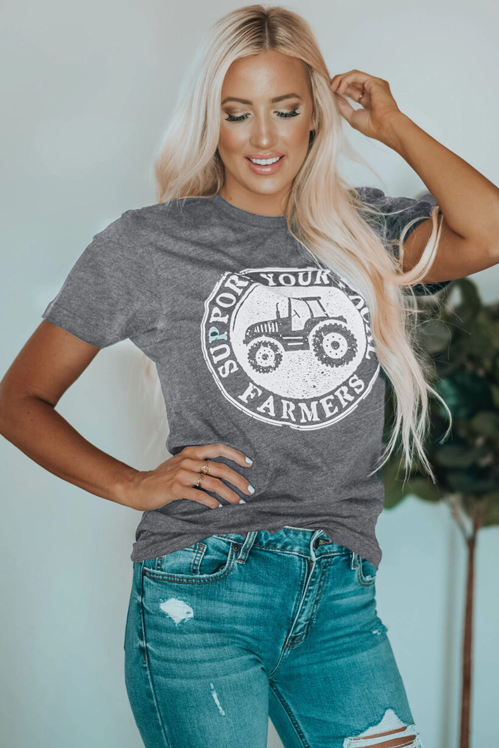 Threaded Pear Women's SUPPORT YOUR LOCAL FARMERS Graphic Tee