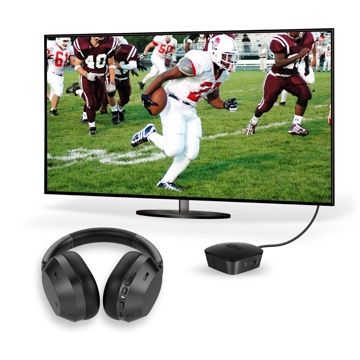 MEE audio Matrix Cinema 3D Noise Canceling Headphones + Connect Bluetooth Transmitter Bundle for all TVs