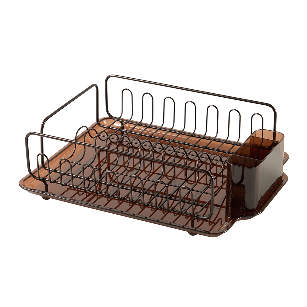 Sweet Home Collection 2-Piece Acrylic Dish Drying Rack with Drain Board