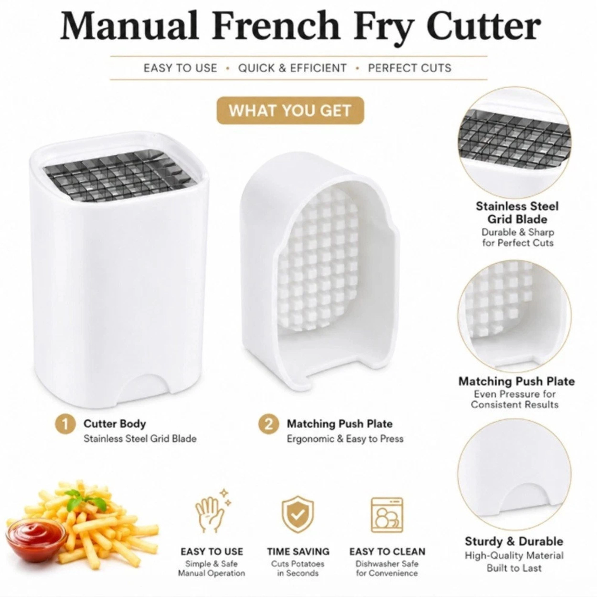 Home Collection Potato French Fry Cutter Vegetable Dicer Chopper Kitchen Tool