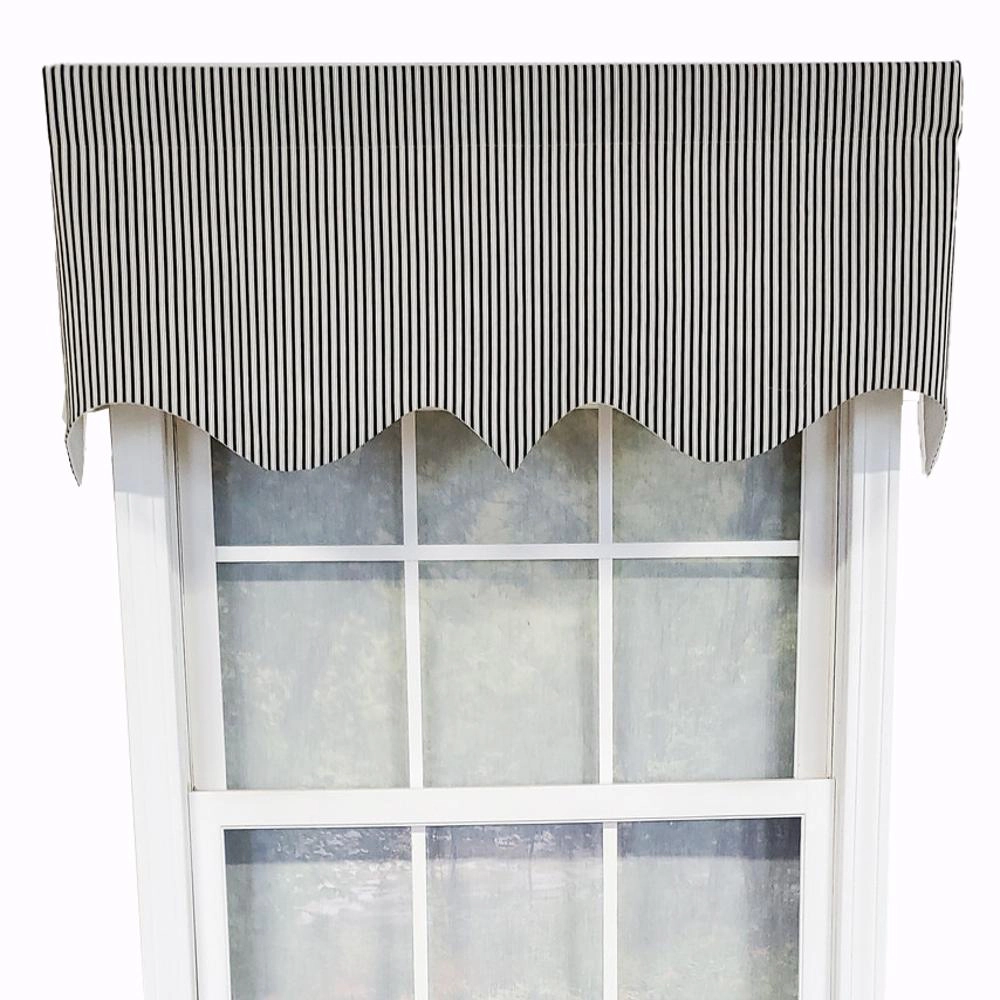 RLF Home Luxurious Modern Design Classic MG-Ticking Stripe Regal Style Window Valance 50" x 17