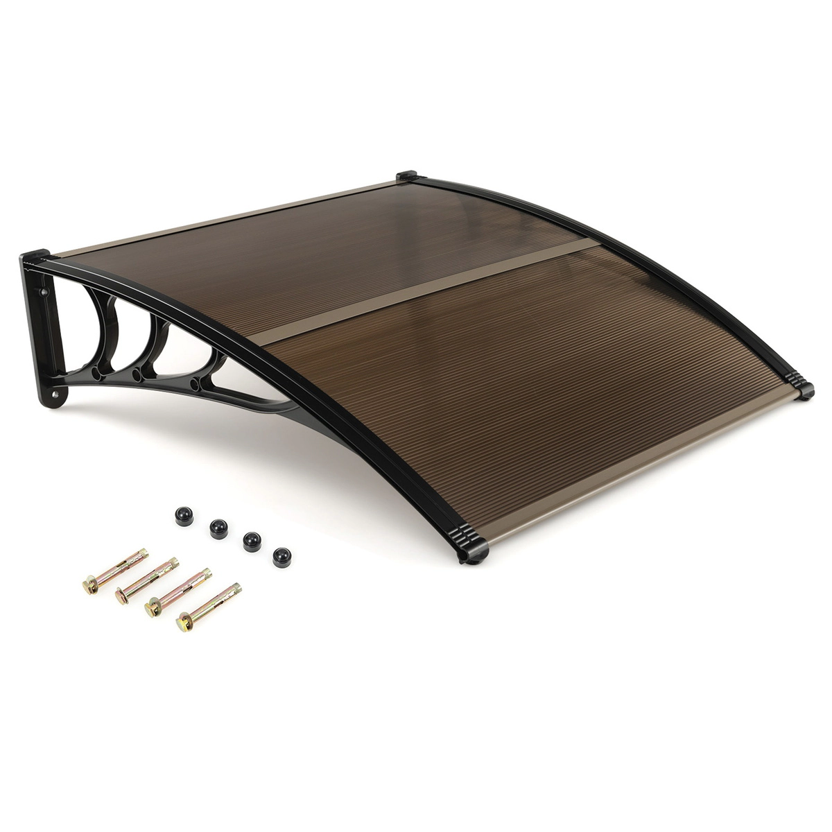 SUGIFT Coffee Polycarbonate Overhang Outdoor Door Awning Canopy