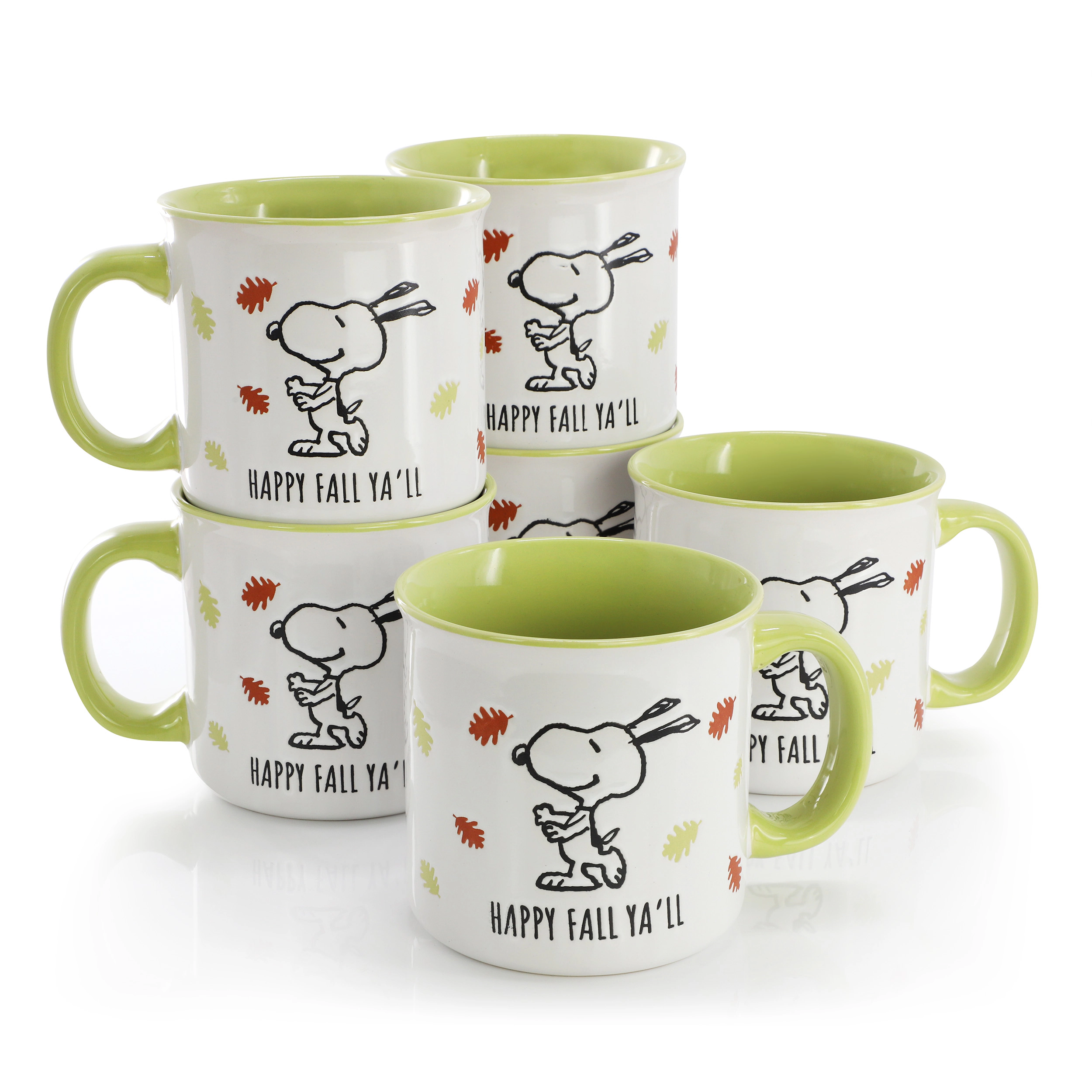 Peanuts Happy Fall Ya'll Ounce 6 Piece Stoneware Mug Set in