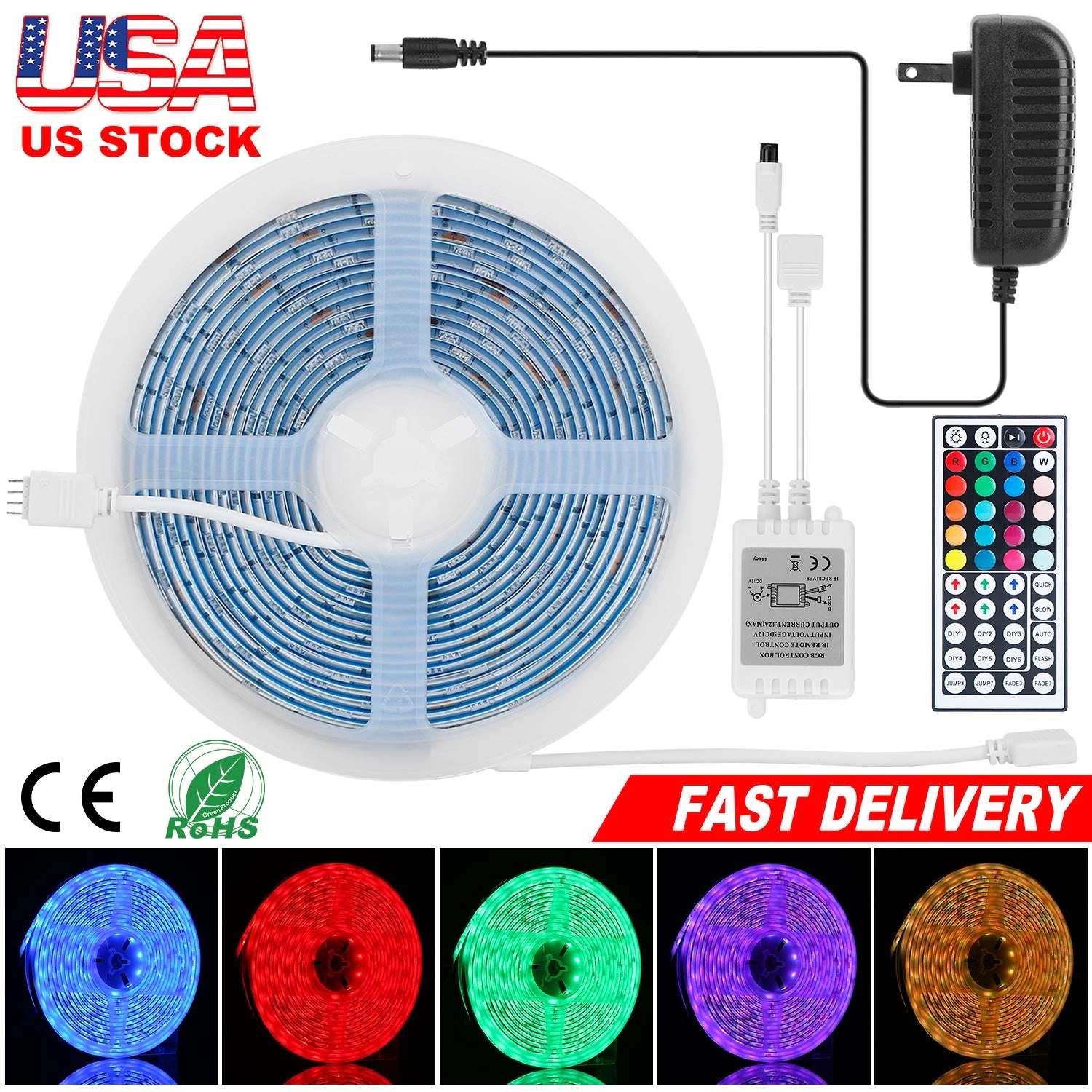 GBruno Waterproof RGB LED Strip Lights 16.4FT