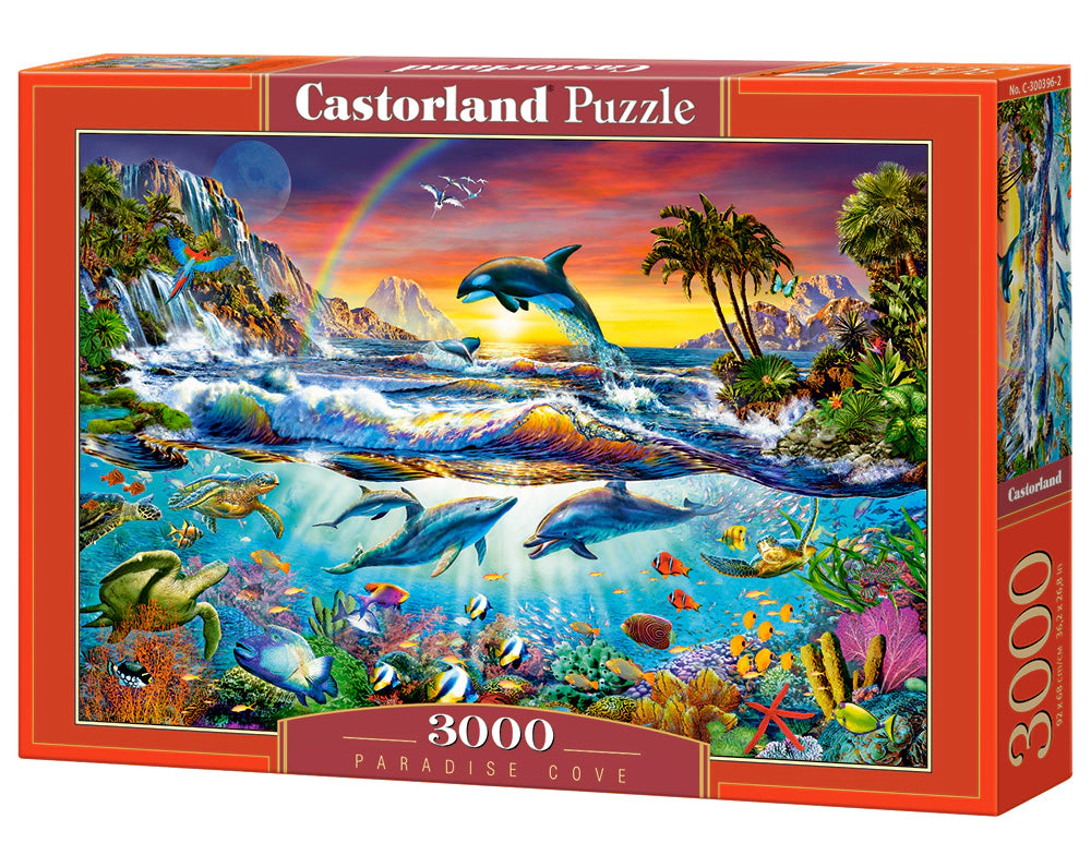 CASTORLAND 3000 Piece Jigsaw Puzzles, Paradise Cove, Ocean Wildlife, Dolphin, Animal puzzle, C-300396-2