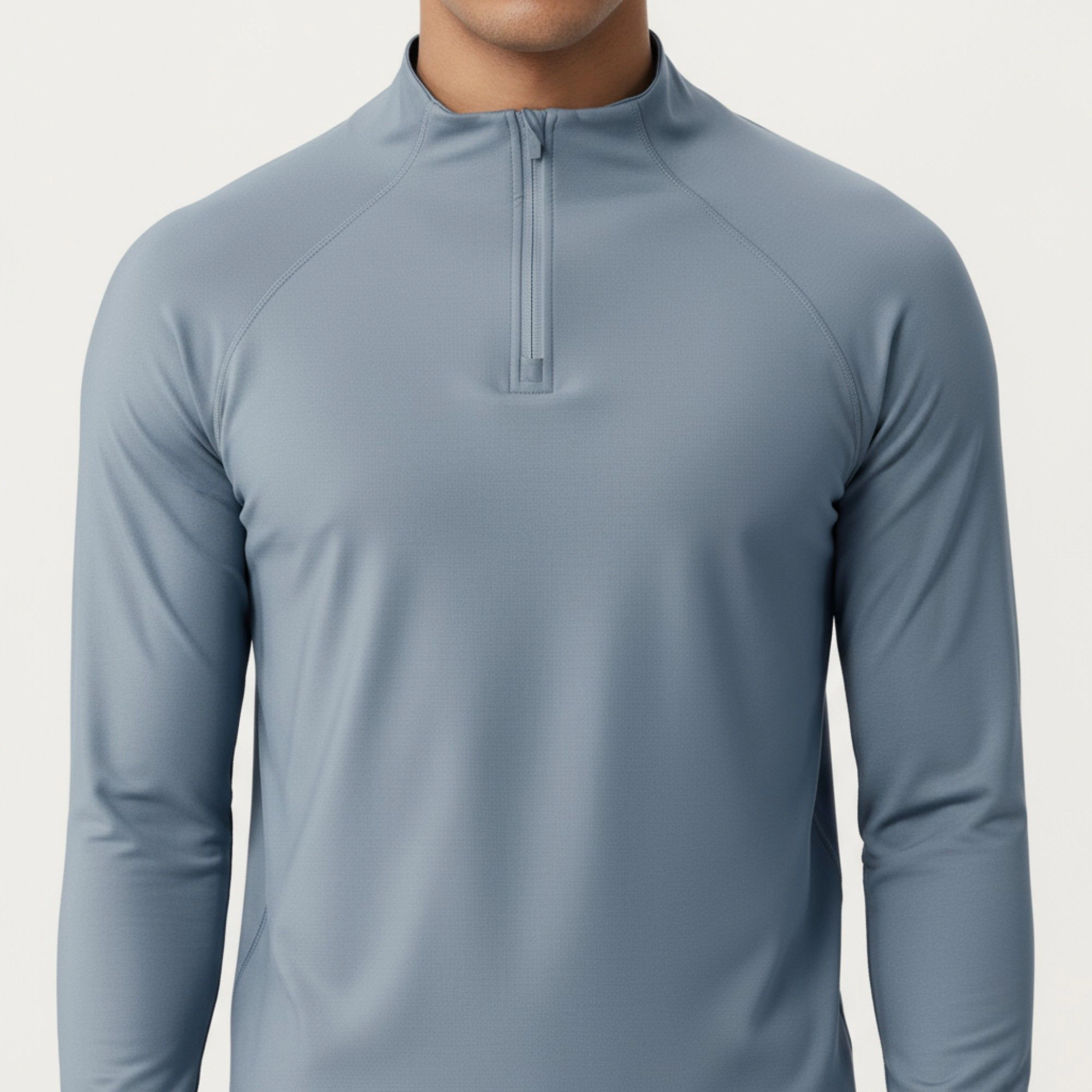 Anna-Kaci Men's Long Sleeve Quarter-Zip Athletic Top with Mock Neck and Stretch Performance Fabric